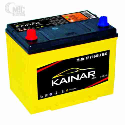 Аккумулятор  KAINAR 6CT-75 Аз  Asia 258x173x220 мм EN640 А